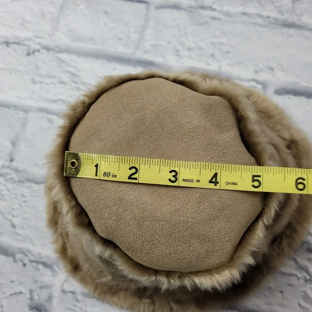 The Childrens Place Girls Tan Faux Suede & Fur Bucket Hat size 4-6